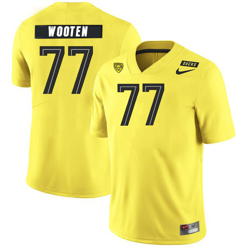 Men #77 Michael Wooten Oregon Ducks College Football Jerseys Stitched Sale-Yellow